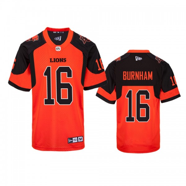 B.C. Lions Bryan Burnham New Era Orange Home Repli...