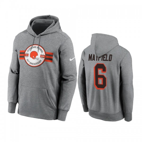 Cleveland Browns Baker Mayfield Heather Gray 75th ...