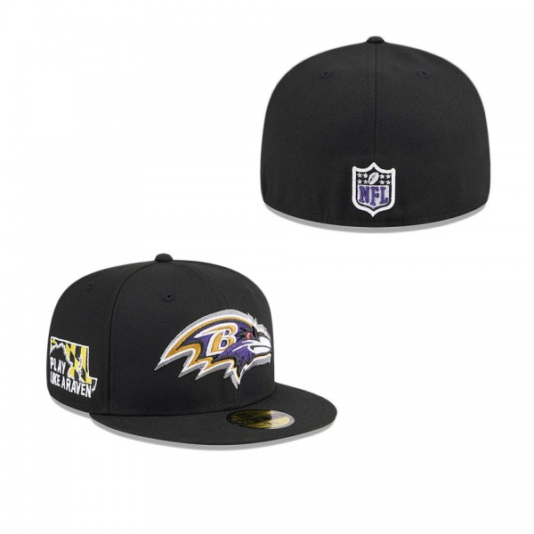 Men's Baltimore Ravens Black 2024 NFL Draft 59FIFT...