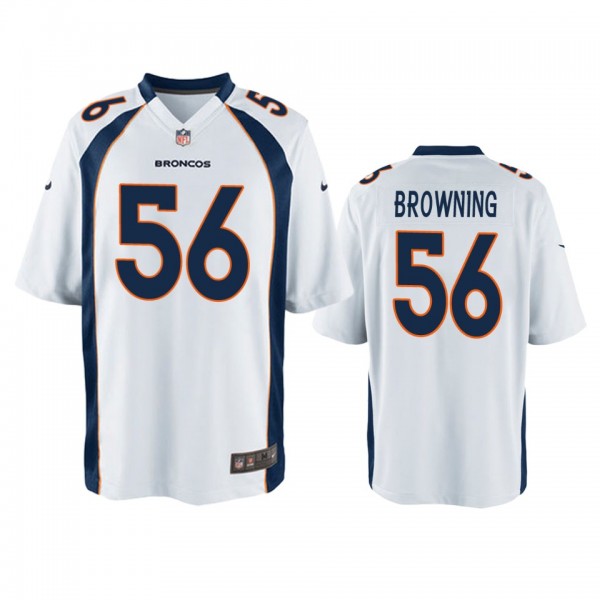 Denver Broncos Baron Browning White Game Jersey