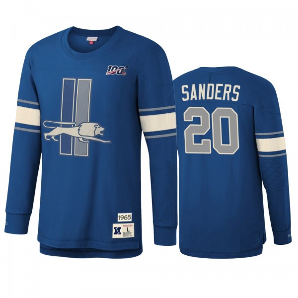 Detroit Lions Barry Sanders Mitchell & Ness Blue NFL 100 Team Inspired T-Shirt