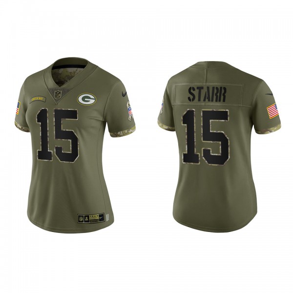 Bart Starr Women's Green Bay Packers Olive 2022 Salute To Service Limited Jersey