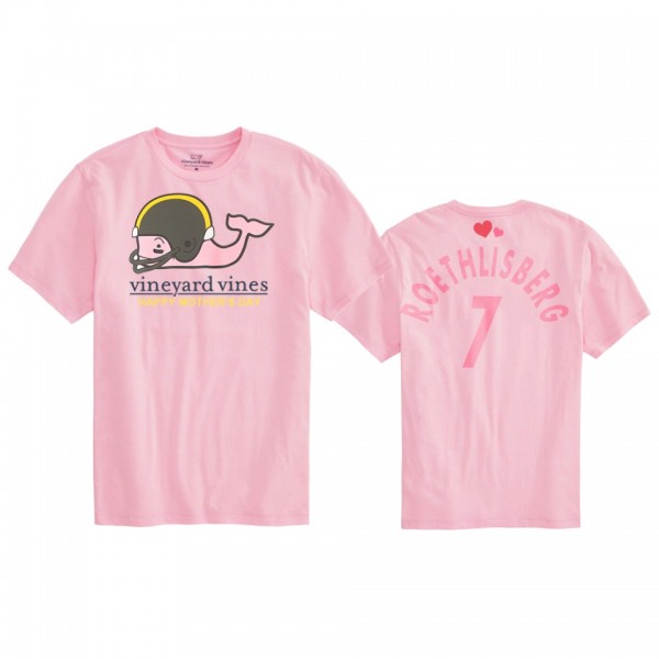 Women's Pittsburgh Steelers Ben Roethlisberger Pink Mother's Day T-Shirt