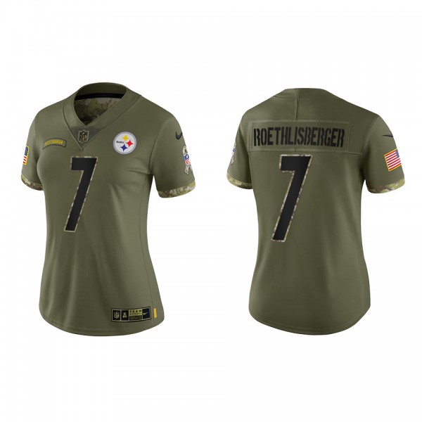 Ben Roethlisberger Women's Pittsburgh Steelers Olive 2022 Salute To Service Limited Jersey