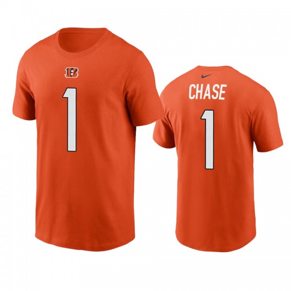 Men's Cincinnati Bengals Ja'Marr Chase Orange Name & Number T-Shirt