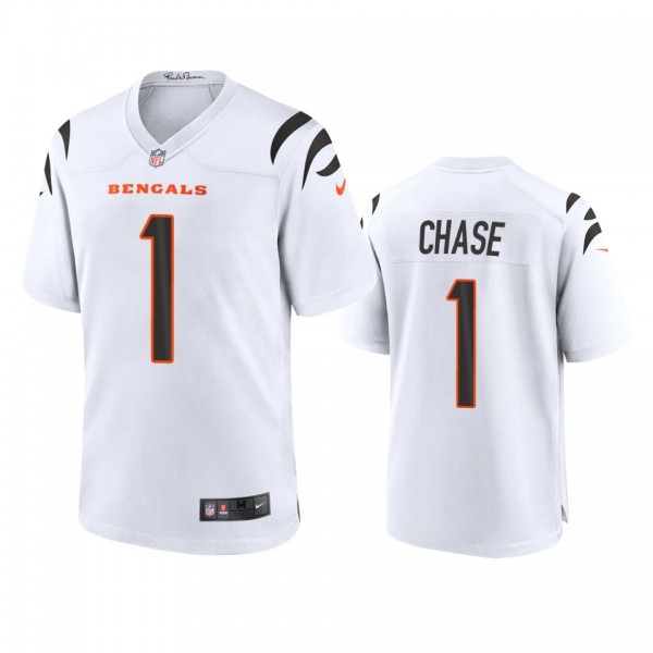 Cincinnati Bengals Ja'Marr Chase White 2021 NFL Draft Game Jersey