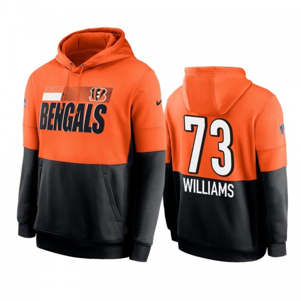 Cincinnati Bengals Jonah Williams Orange Black Sideline Impact Lockup Performance Hoodie