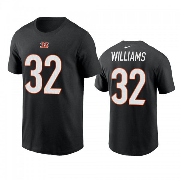 Men's Cincinnati Bengals Trayveon Williams Black 2021 Name & Number T-Shirt