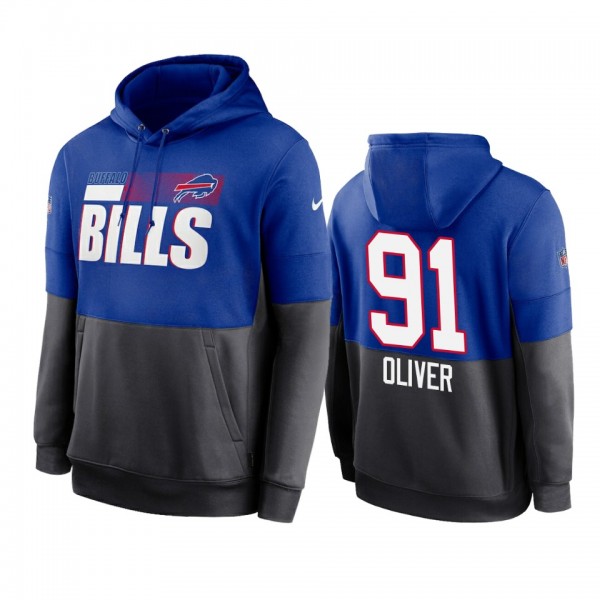 Buffalo Bills Ed Oliver Royal Charcoal Sideline Im...