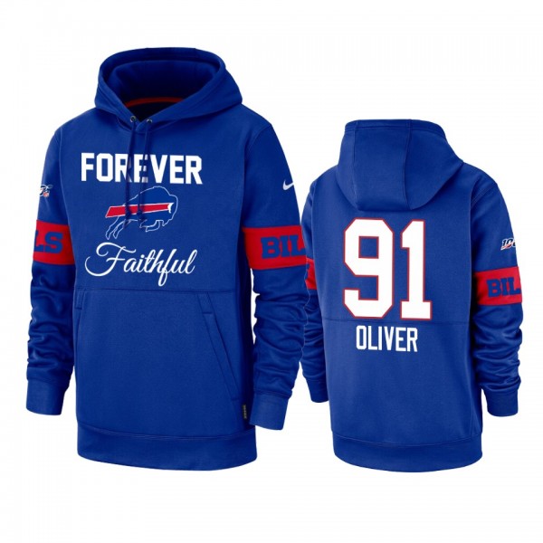Buffalo Bills Ed Oliver Royal Forever Faithful 100 Seasons Hoodie