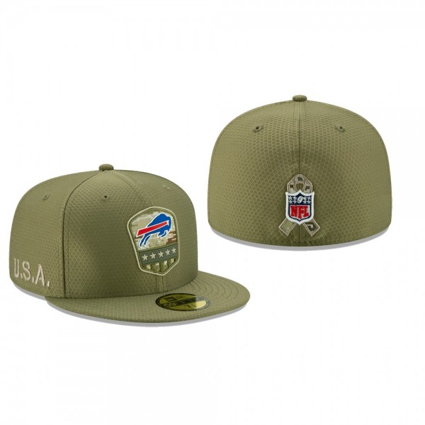 Buffalo Bills Olive 2019 Salute to Service Sideline 59FIFTY Fitted Hat