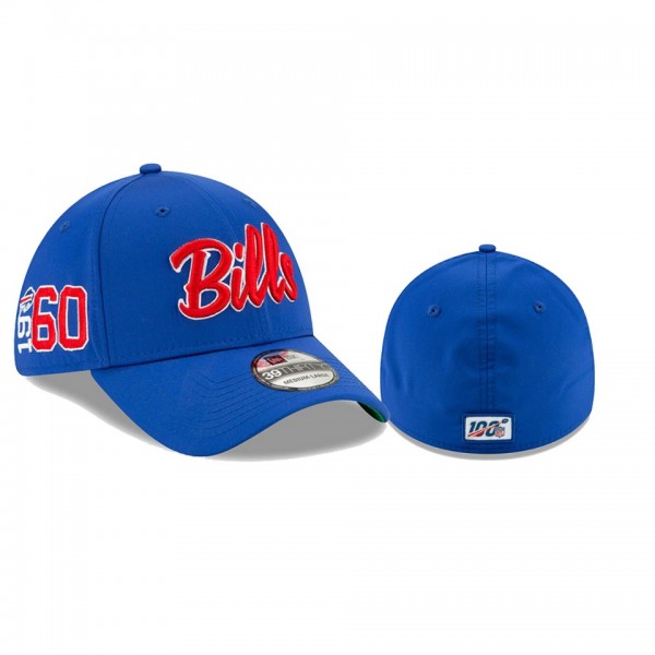 Buffalo Bills Royal 2019 NFL Sideline Home 1960s 39THIRTY Flex Hat
