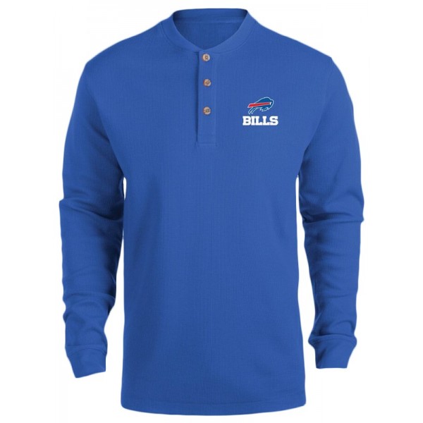 Buffalo Bills Royal Maverick Thermal Henley Long Sleeve T-Shirt