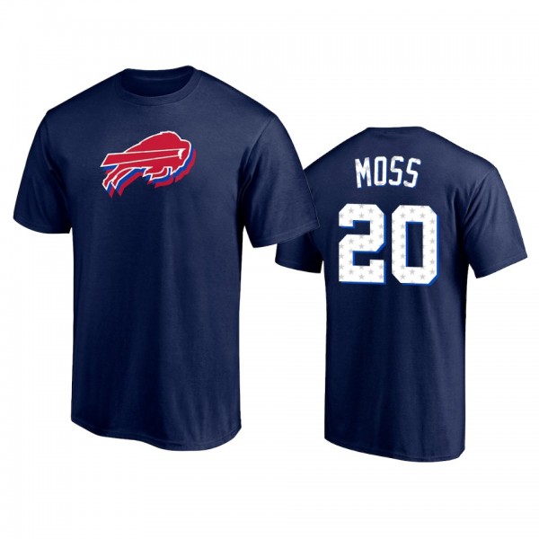 Buffalo Bills Zack Moss Navy 2021 Independence Day Stars & Stripes T-Shirt