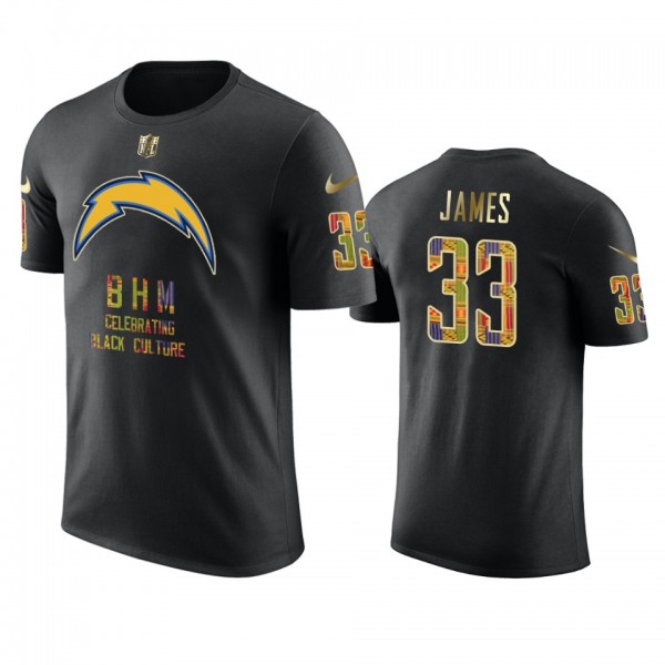 Chargers #33 Derwin James Black Black History Month T-Shirt - Men's
