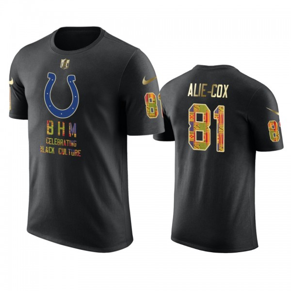 Colts #81 Mo Alie-Cox Black Black History Month T-Shirt - Men's