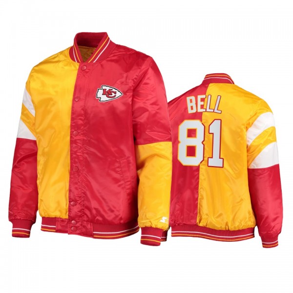 Kansas City Chiefs Blake Bell Red Yellow Split Leader Varsity Jacket