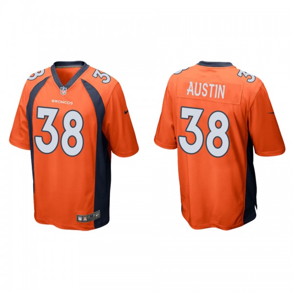 Men's Denver Broncos Blessuan Austin Orange Game J...