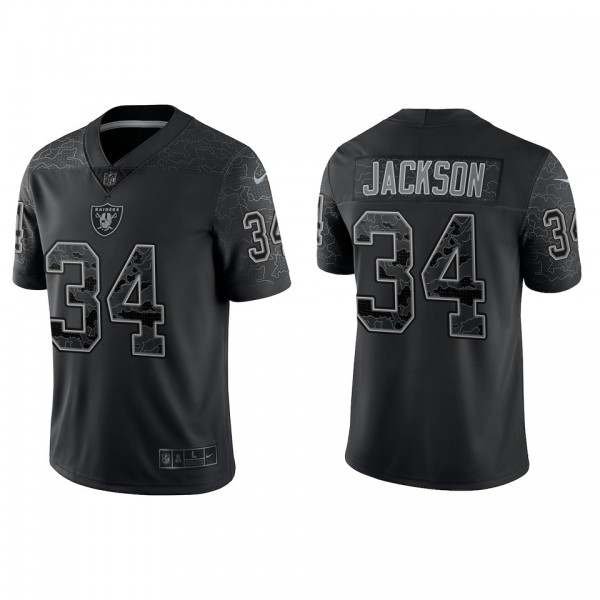 Bo Jackson Las Vegas Raiders Black Reflective Limited Jersey