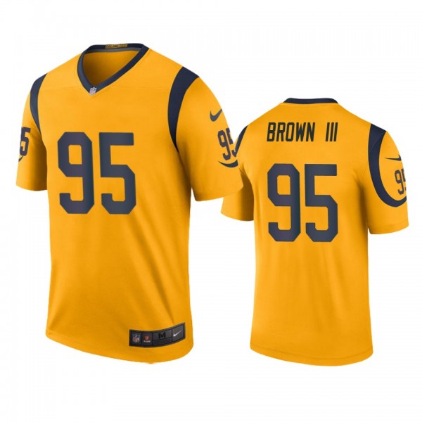 Los Angeles Rams Bobby Brown III Gold Color Rush Legend Jersey