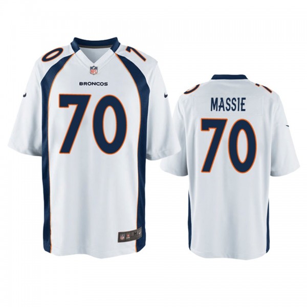 Denver Broncos Bobby Massie White Game Jersey