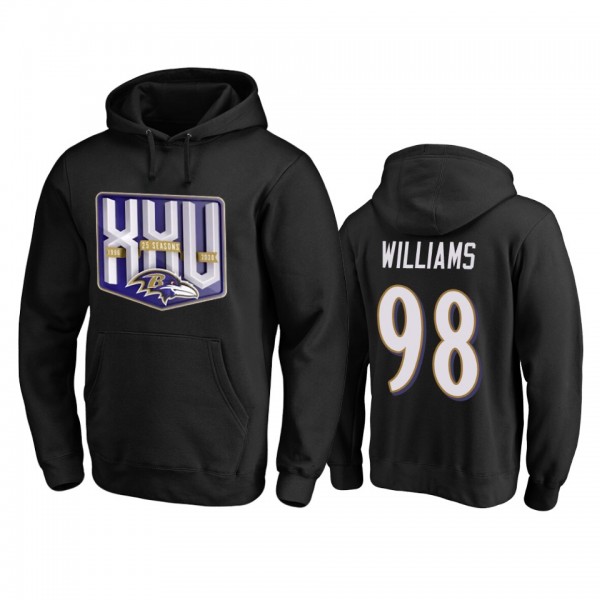 Brandon Williams Baltimore Ravens Black 25th Season Pullover Hoodie