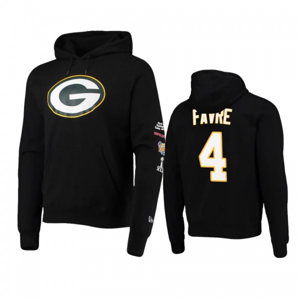 Green Bay Packers Brett Favre Black Super Bowl Champions Commemorative Hoodie
