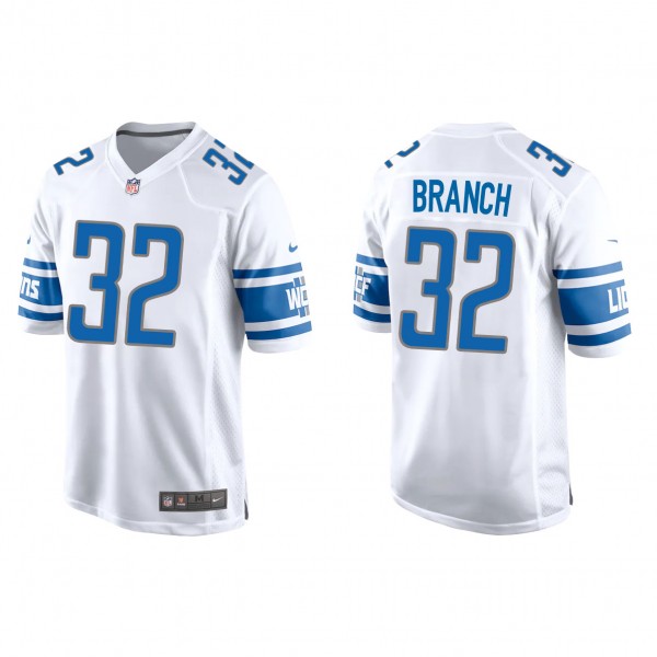Men's Detroit Lions Brian Branch White 2023 NFL Draft Game Jersey