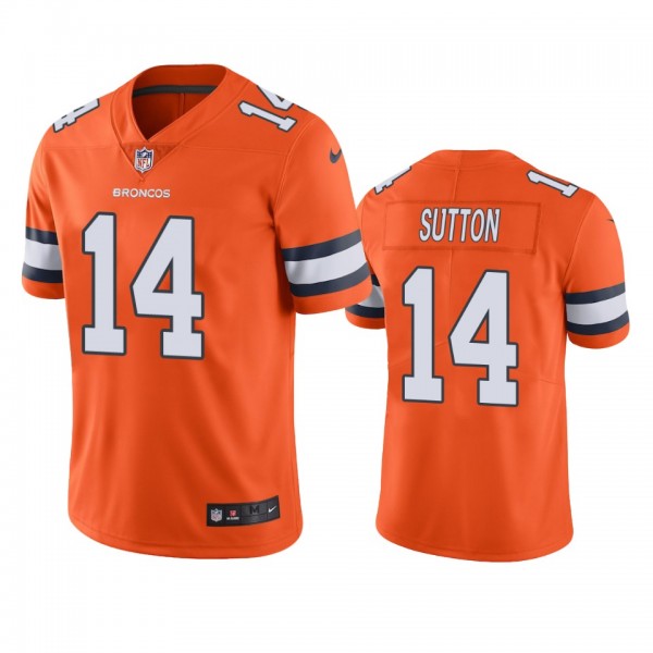 Denver Broncos #14 Men's Orange Courtland Sutton Color Rush Limited Jersey