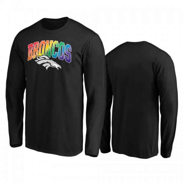 Denver Broncos Black Pride Logo Long Sleeve T-Shir...