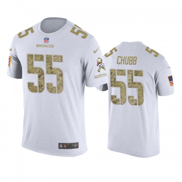 Denver Broncos Bradley Chubb White Salute to Service T-Shirt