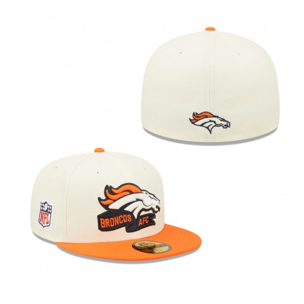 Men's Denver Broncos Cream Orange 2022 Sideline 59...