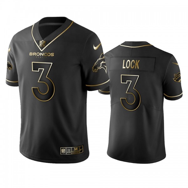 Drew Lock Broncos Black Golden Edition Vapor Limit...