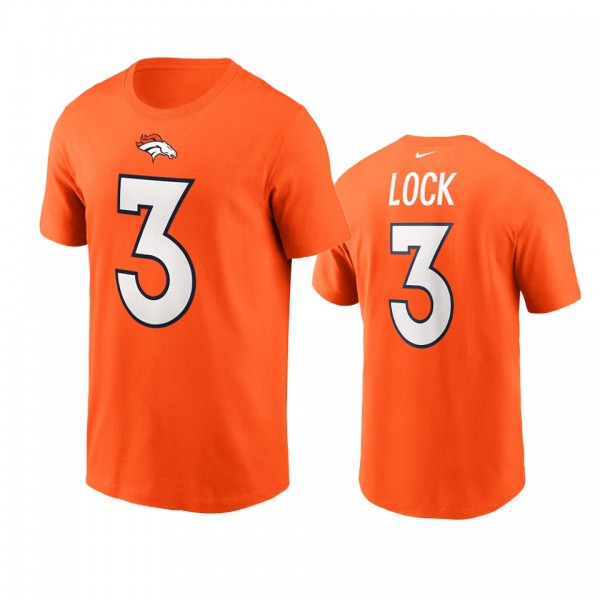 Men's Denver Broncos Drew Lock Orange Name Number ...