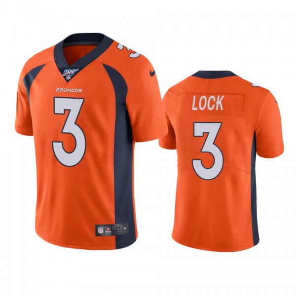 Denver Broncos Drew Lock Orange 100th Season Vapor Limited Jersey