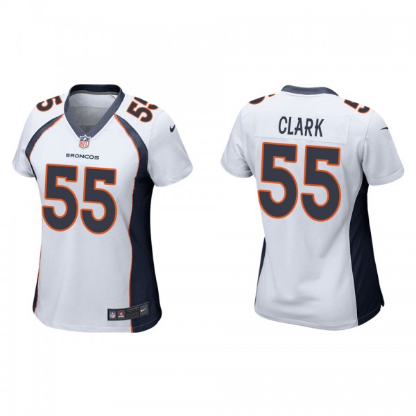 Women's Denver Broncos Frank Clark White Game Jers...