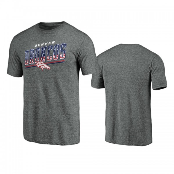 Denver Broncos Gray Team Freedom Tri-Blend T-Shirt