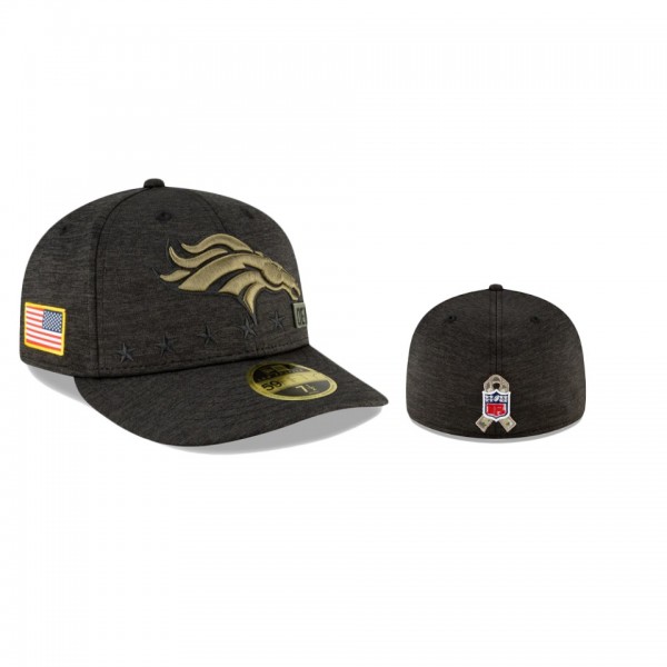 Denver Broncos Heather Black 2020 Salute to Service Low Profile 59FIFTY Fitted Hat