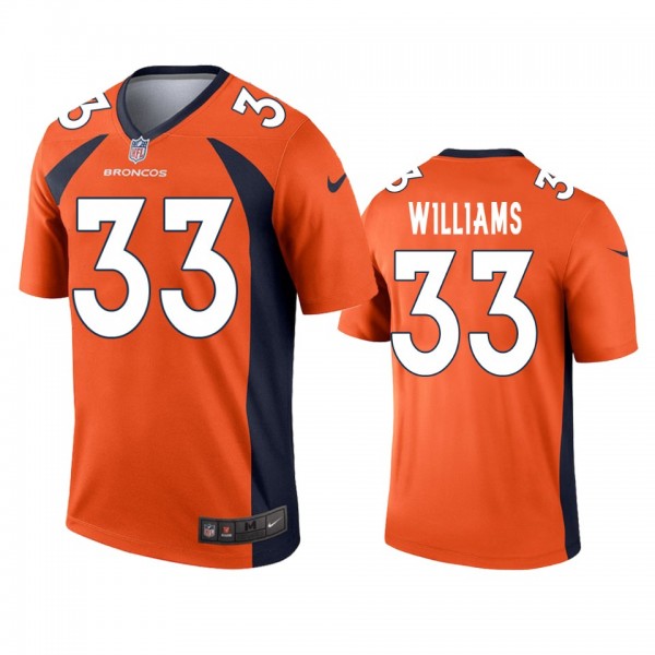 Denver Broncos Javonte Williams Orange Legend Jers...