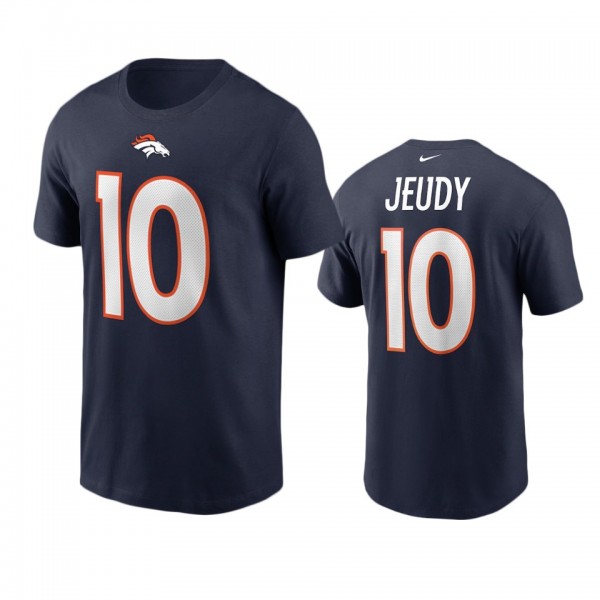 Men's Denver Broncos Jerry Jeudy Navy Name & Number T-Shirt