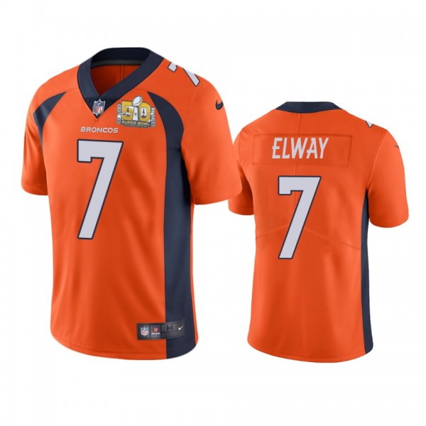 Denver Broncos John Elway Orange Super Bowl 50 Pat...