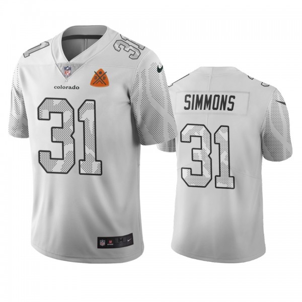 Denver Broncos Justin Simmons White Vapor Limited City Edition Jersey