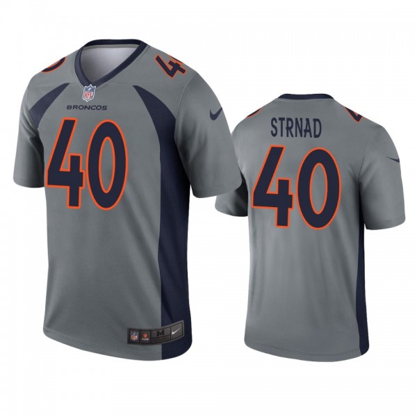 Denver Broncos Justin Strnad Gray Inverted Legend Jersey