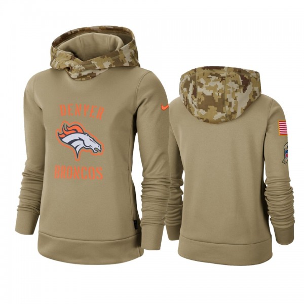 Denver Broncos Khaki 2019 Salute to Service Therma Pullover Hoodie