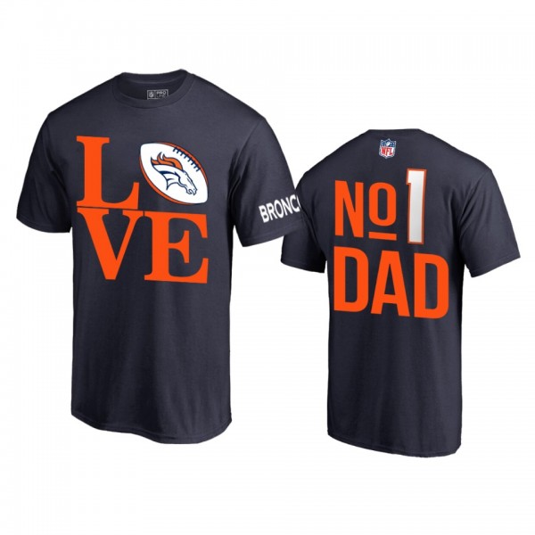 Denver Broncos Navy NO.1 Dad Father's Day T-shirt