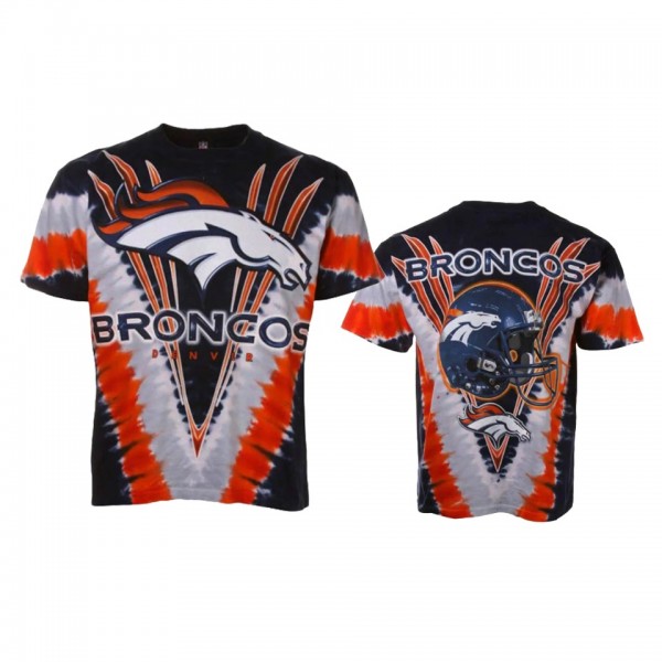 Denver Broncos Navy Tie-Dye V T-Shirt