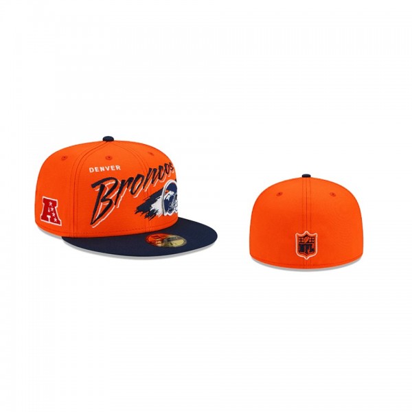 Denver Broncos Orange Helmet 59FIFTY Fitted Hat
