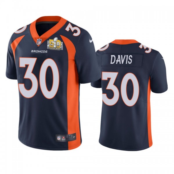 Denver Broncos Terrell Davis Navy Super Bowl 50 Pa...