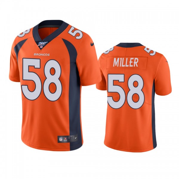 Denver Broncos Von Miller Orange 100th Season Vapo...