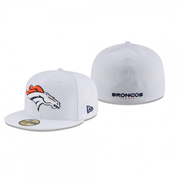 Denver Broncos White Omaha 59FIFTY Fitted Hat